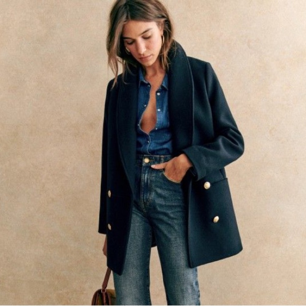 Sezane James Coat in Navy Size 34